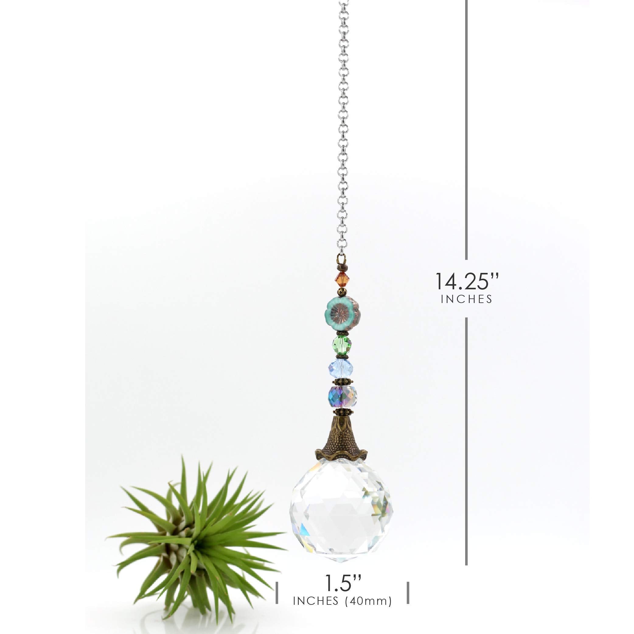 Faceted crystal sphere 40mm decorative sun catcher
