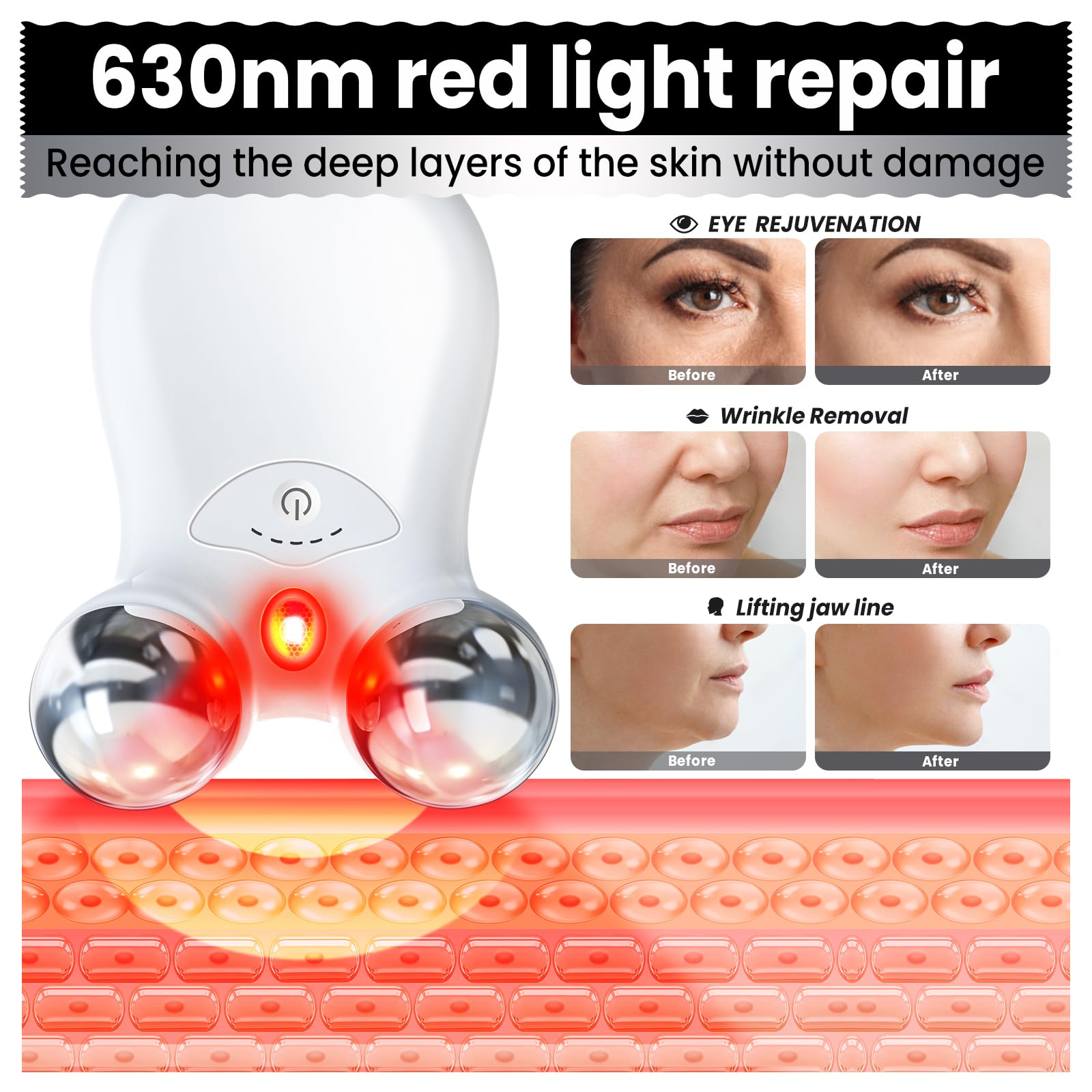 Home use microcurrent facial device for men and women
