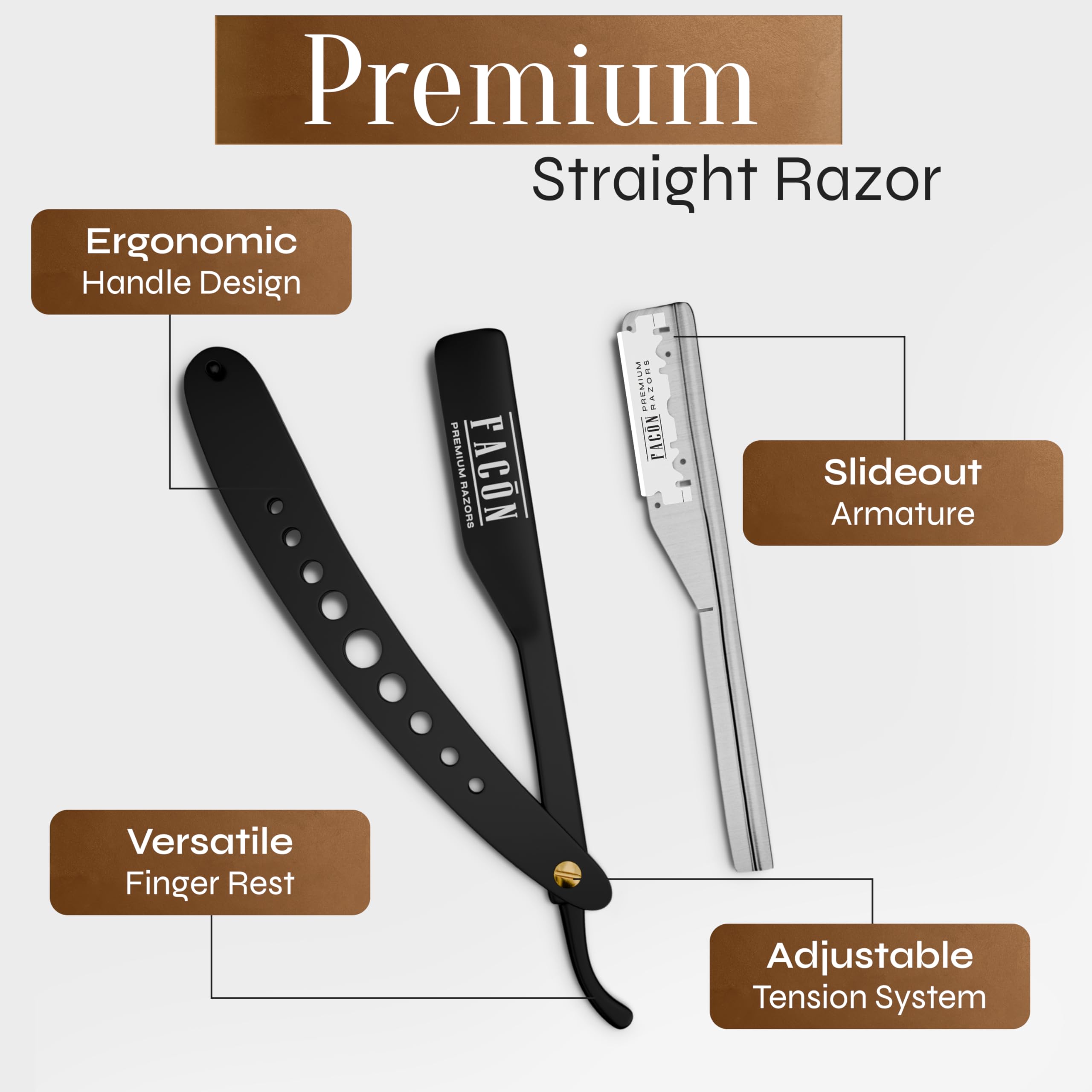 Facón ergonomic straight razor image 6
