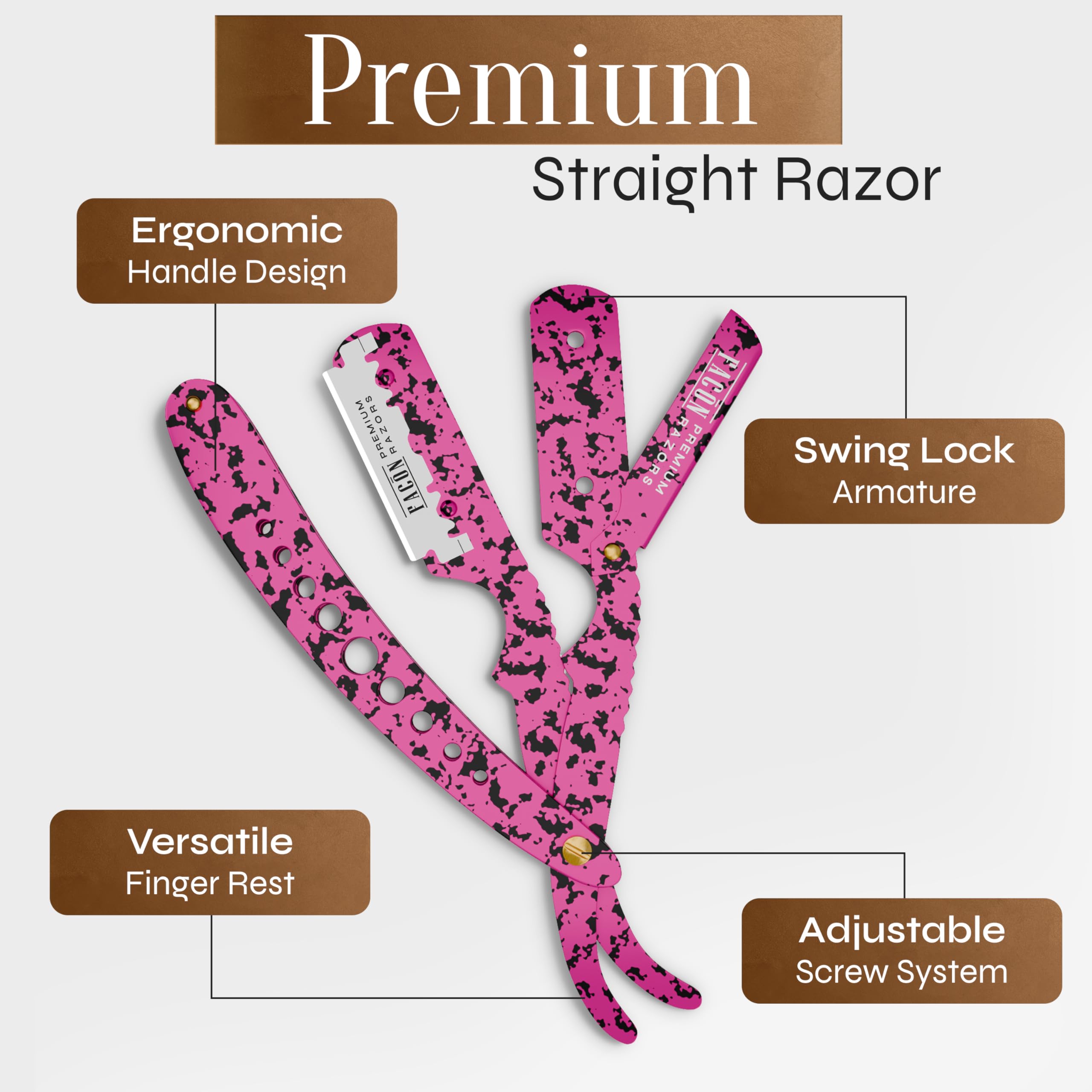 Facón straight edge razor for professional grooming