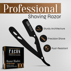 Facón straight razors kit contents with blades