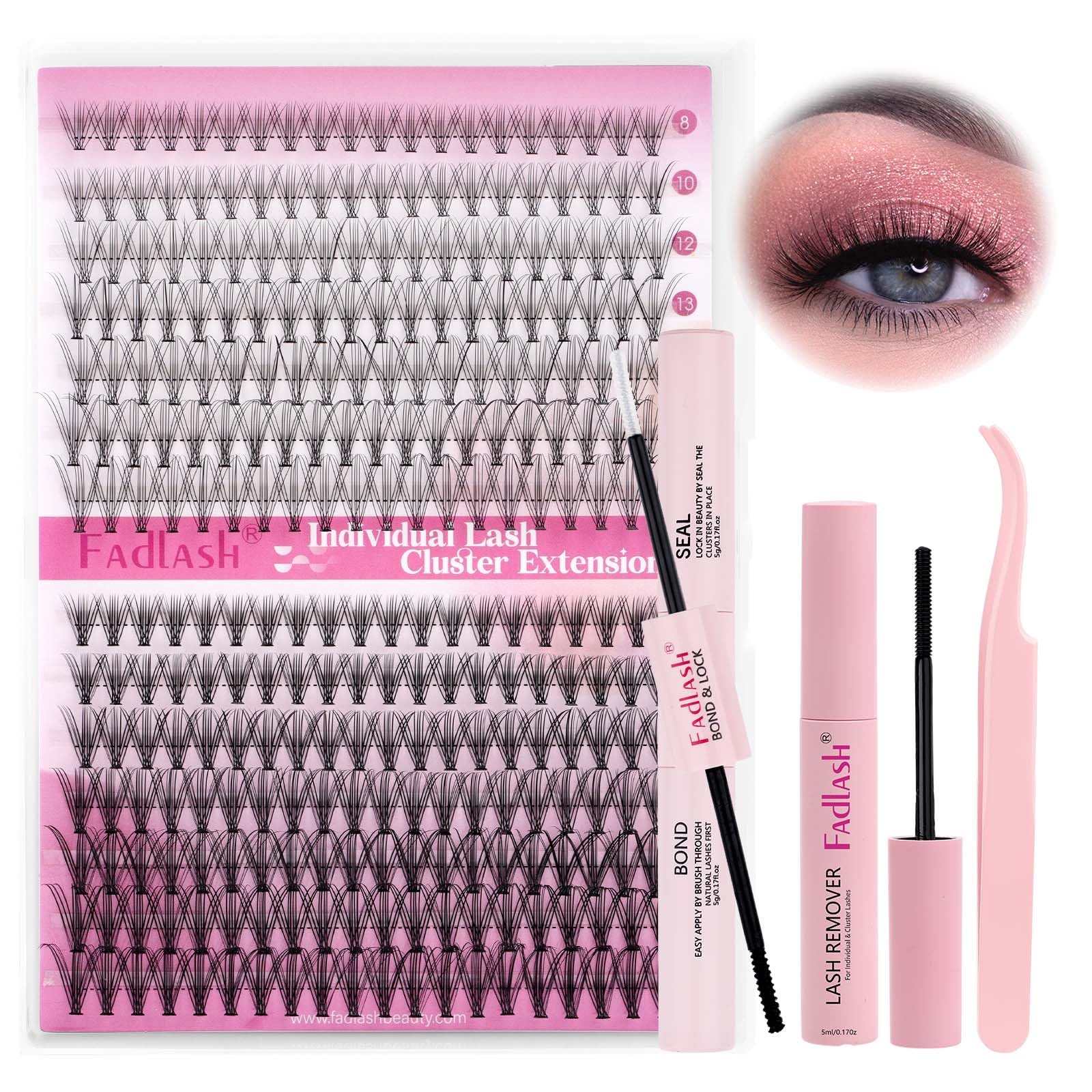 Eyelash clusters C Curl 8-16mm within kit