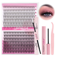 Eyelash clusters C Curl 8-16mm within kit