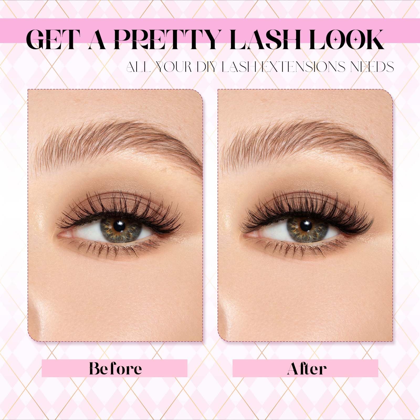 How-to-use guide included with cluster lashes kit