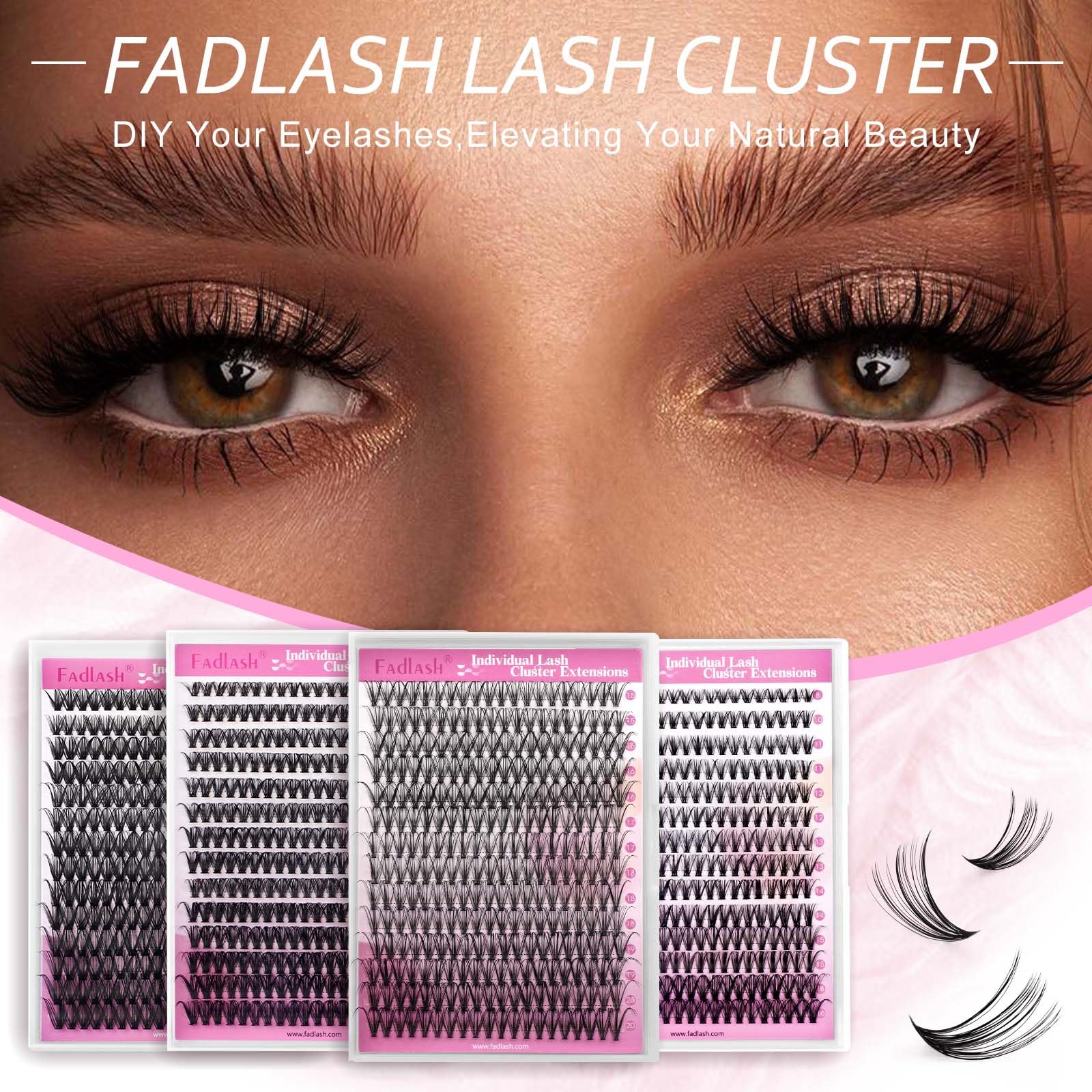 fadlash synthetic cluster lashes close up