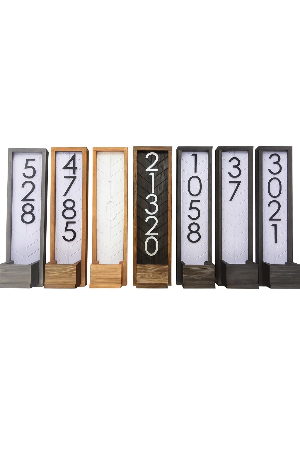Fairview vertical address sign planter with large house numbers