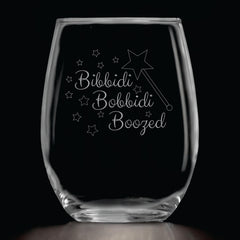 Fairy Godmother Cinderella Theme stemless glass