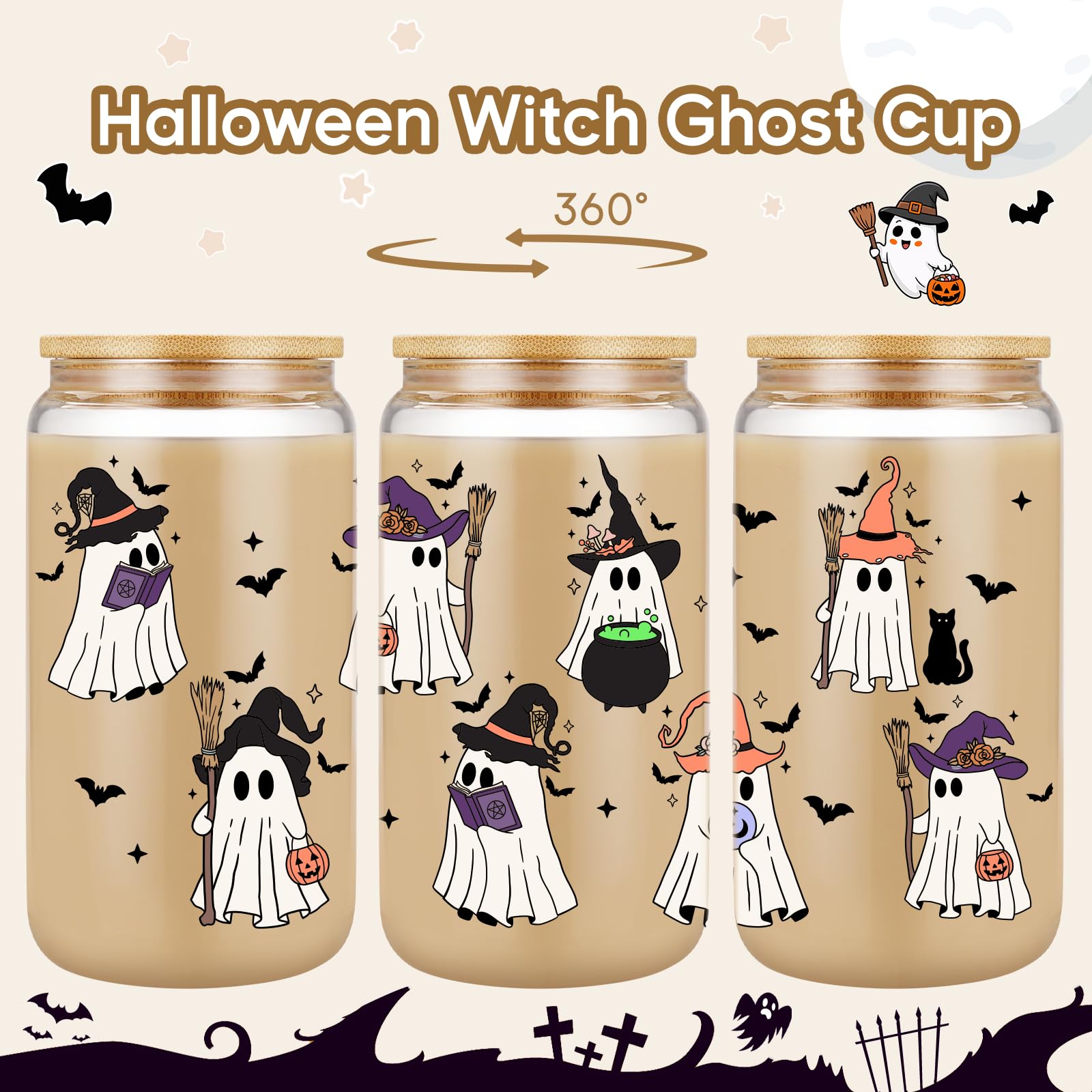 16 oz iced coffee glass tumbler with stainless steel straw