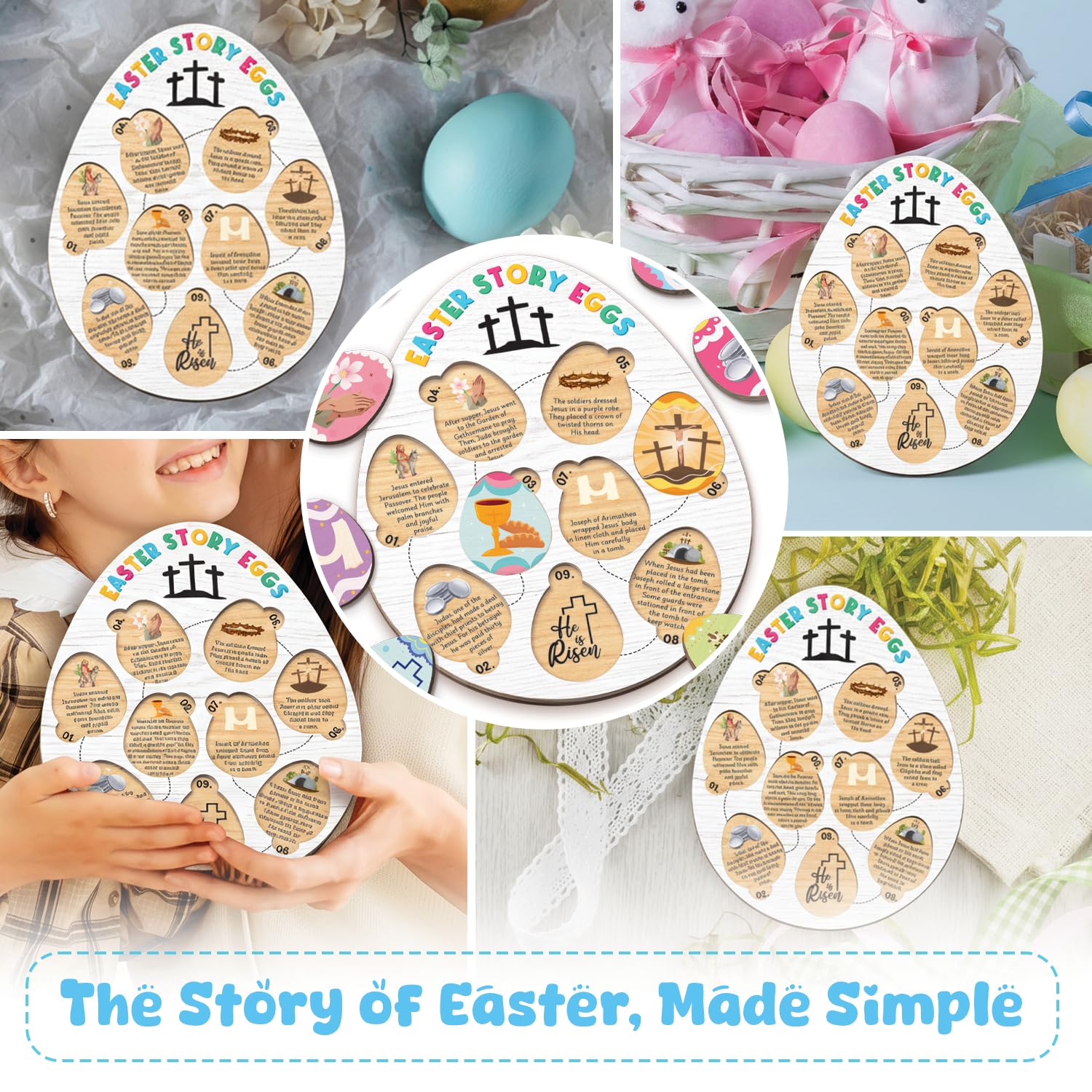 Faith based play with Easter Story Eggs set