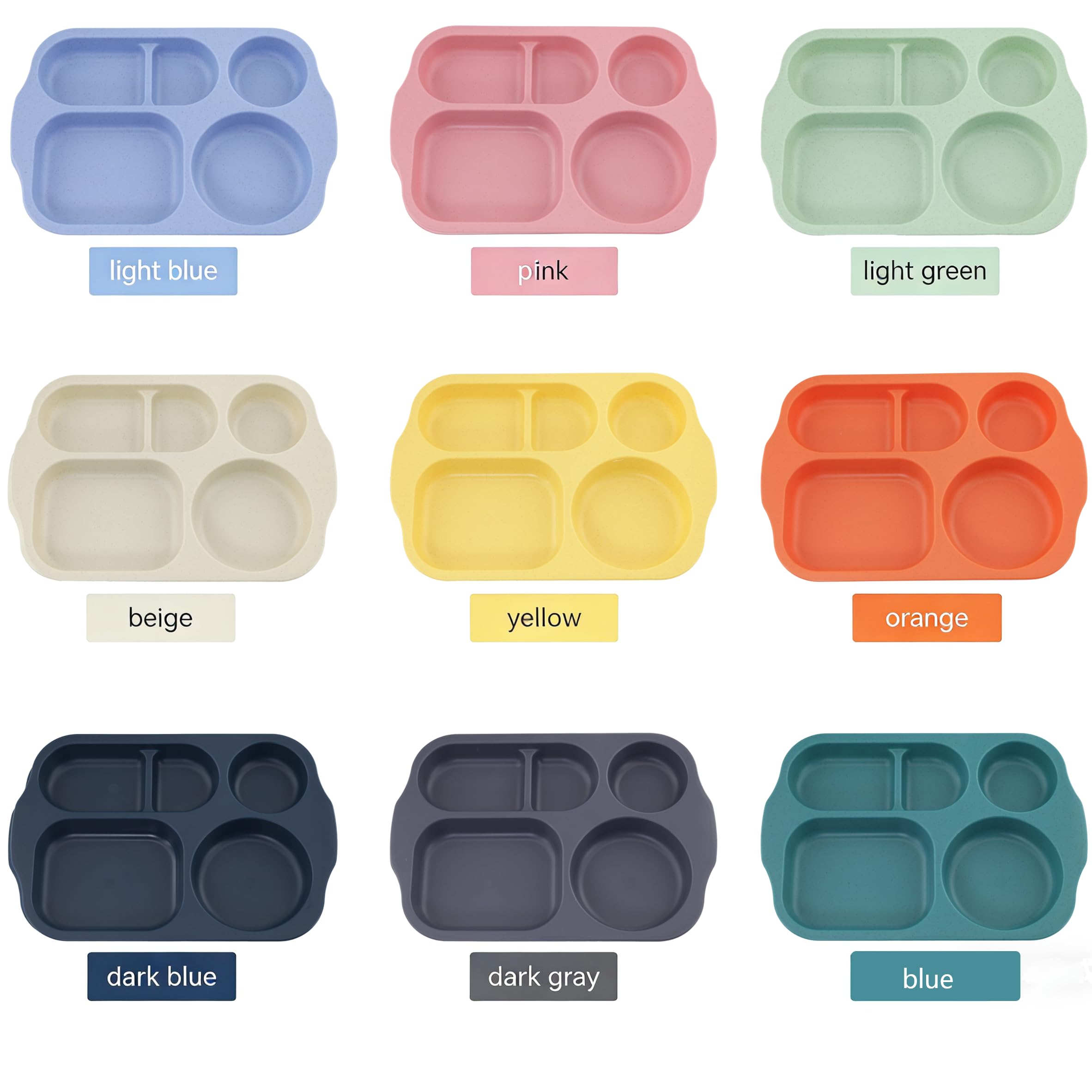 5-compartment divided plate 13.5 x 9.2 inches