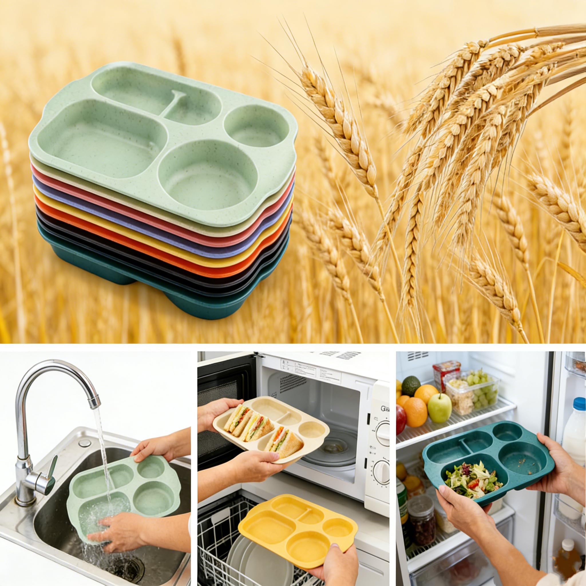set of 9 assorted color plates for serving