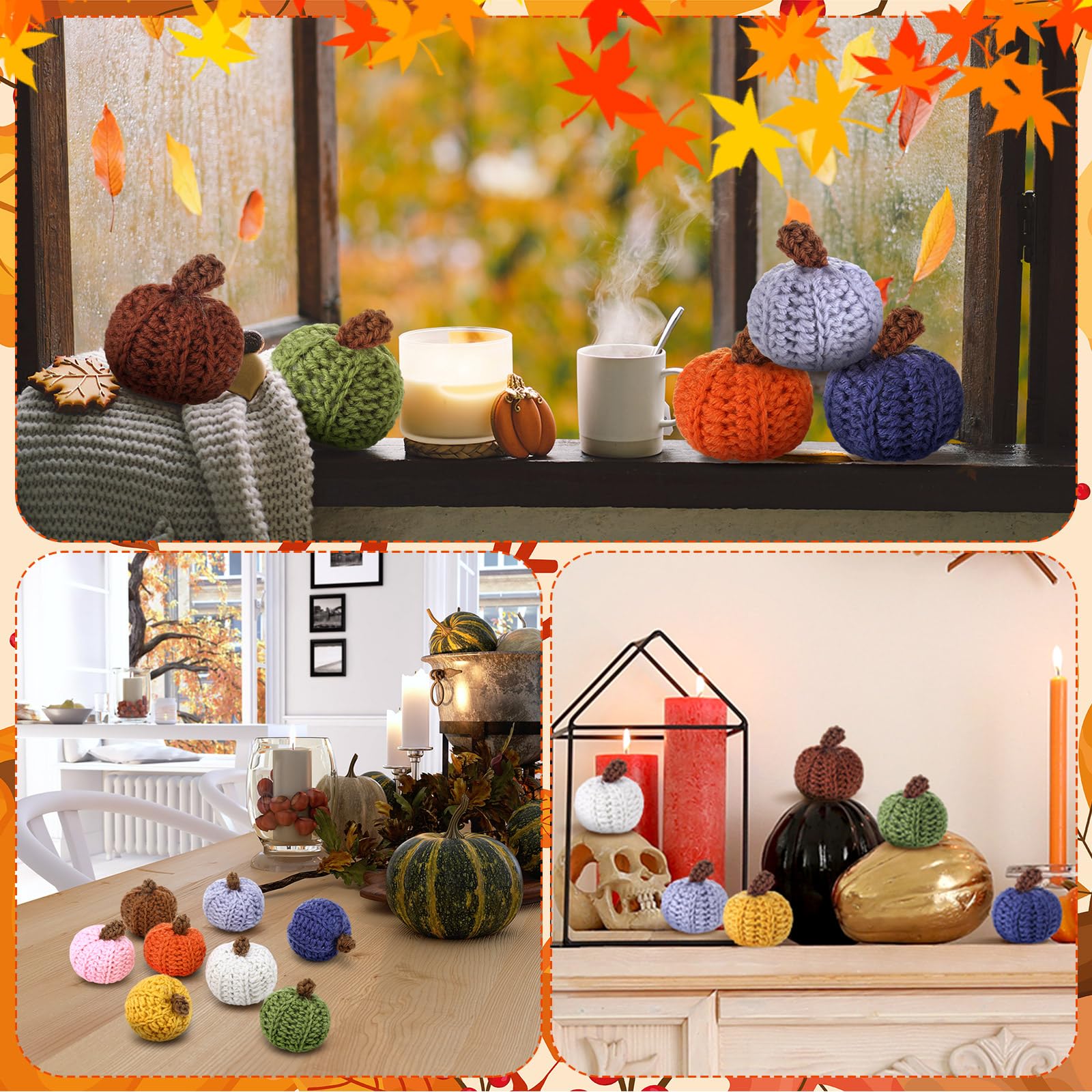 Decorative autumn pumpkins for tiered tray and Thanksgiving table