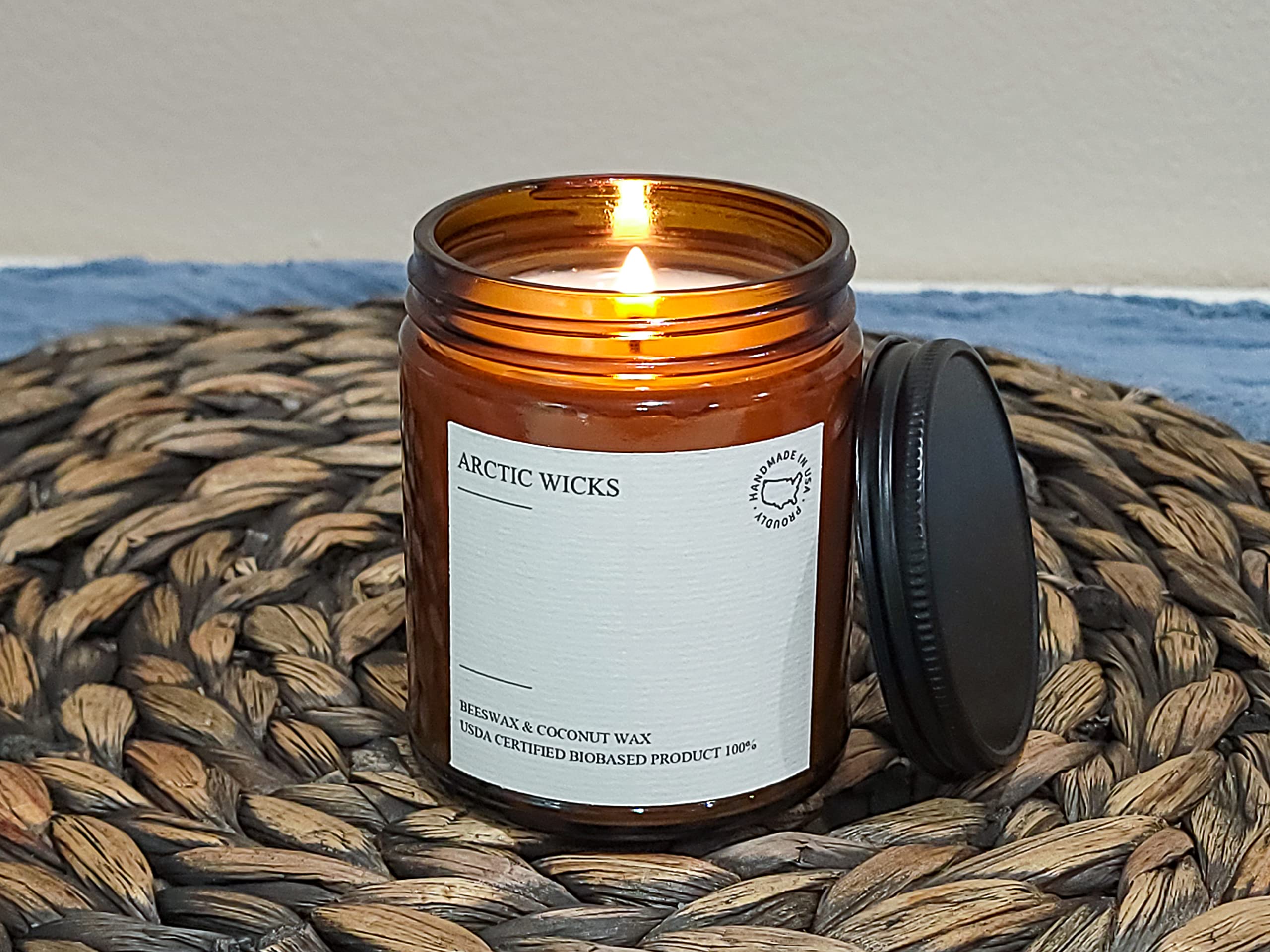 Fall decor gift candle in amber jar