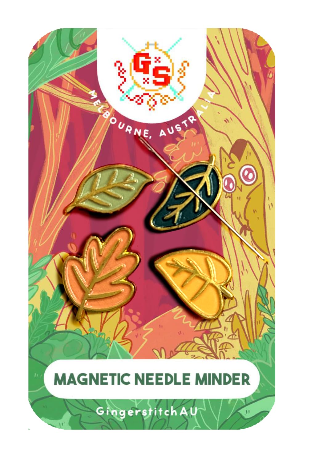 Fall Leaves Mini Magnetic Needle Minder Set product image