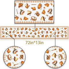 Fall decor table runner bright color on kitchen table