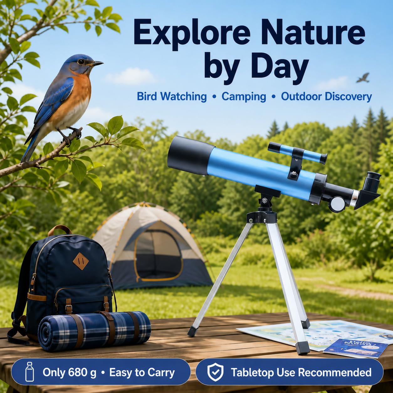 Educational gift telescope for boys and girls ages 6-12