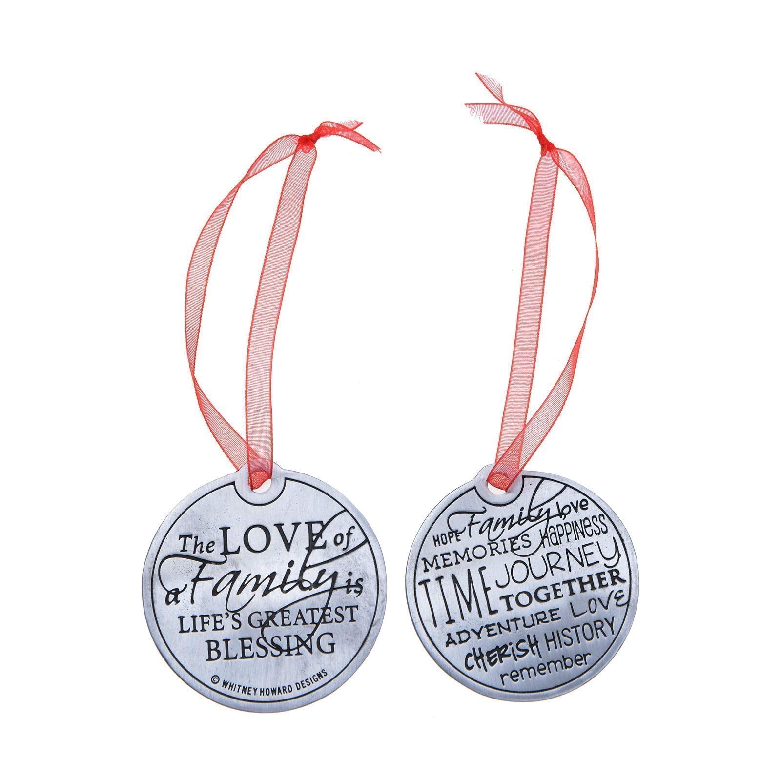 Family Christmas Ornament double sided pewter keepsake