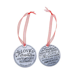 Family Christmas Ornament double sided pewter keepsake