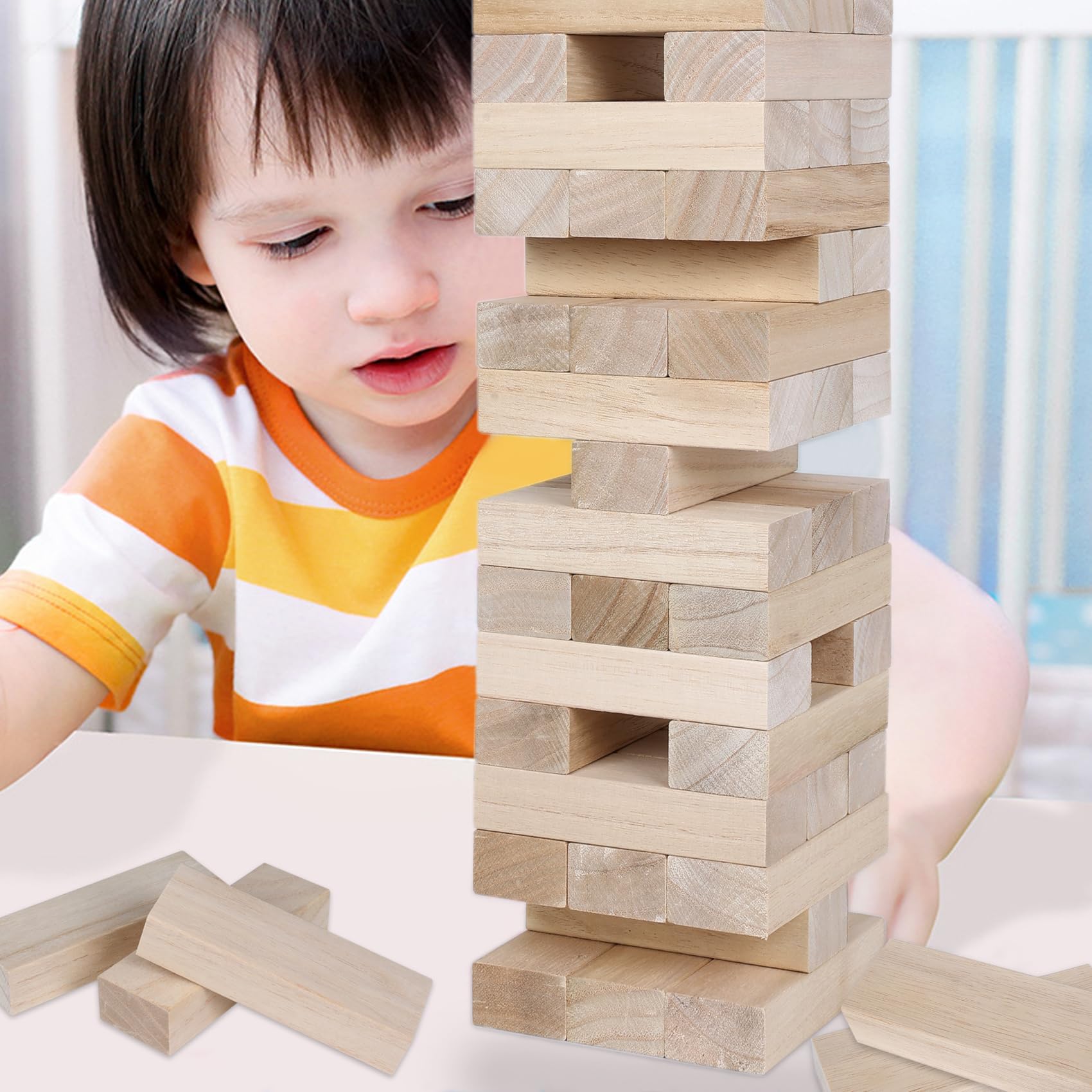 All ages friendly jumbo blocks for GOTHINK Giant Tumble Tower Game