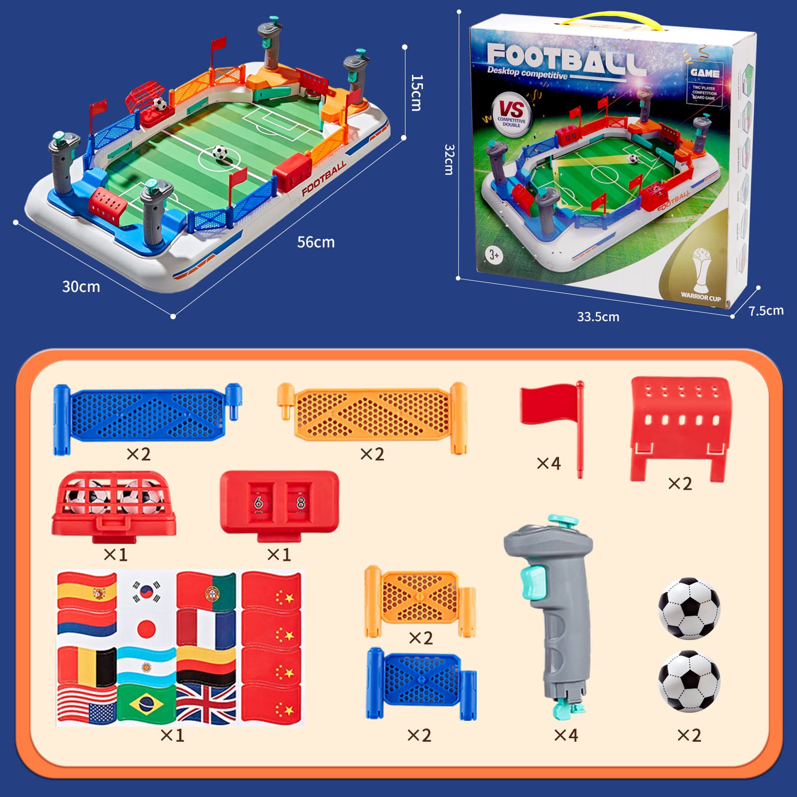 Compact portable foosball table for homes and playdates