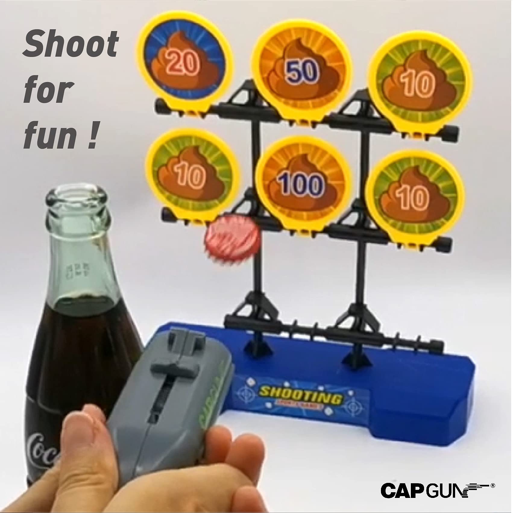 Family gatherings cap gun bottle opener 4-piece set on table