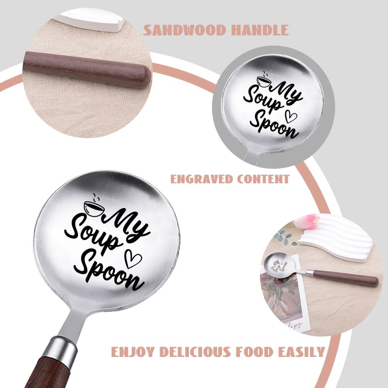 Ergonomic arthritic friendly handle soup spoon