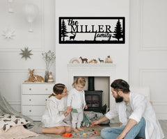 Family name date sign for indoor outdoor use