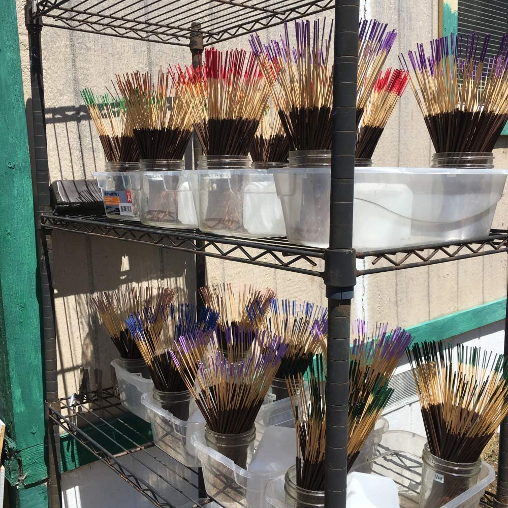 Small batch hand dipped incense production