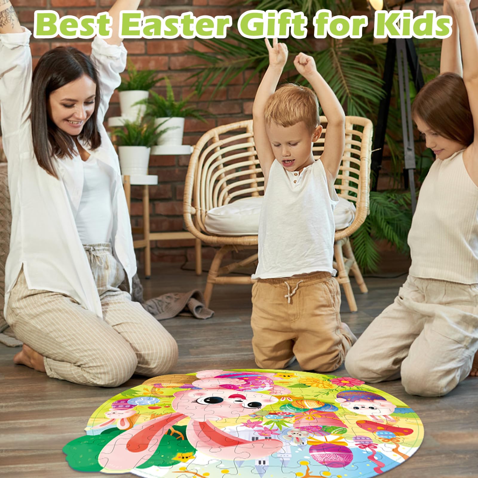 Family time activity Easter floor puzzle for kids