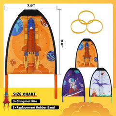 Includes 3 extra elastic bands for replacement with thumb kites