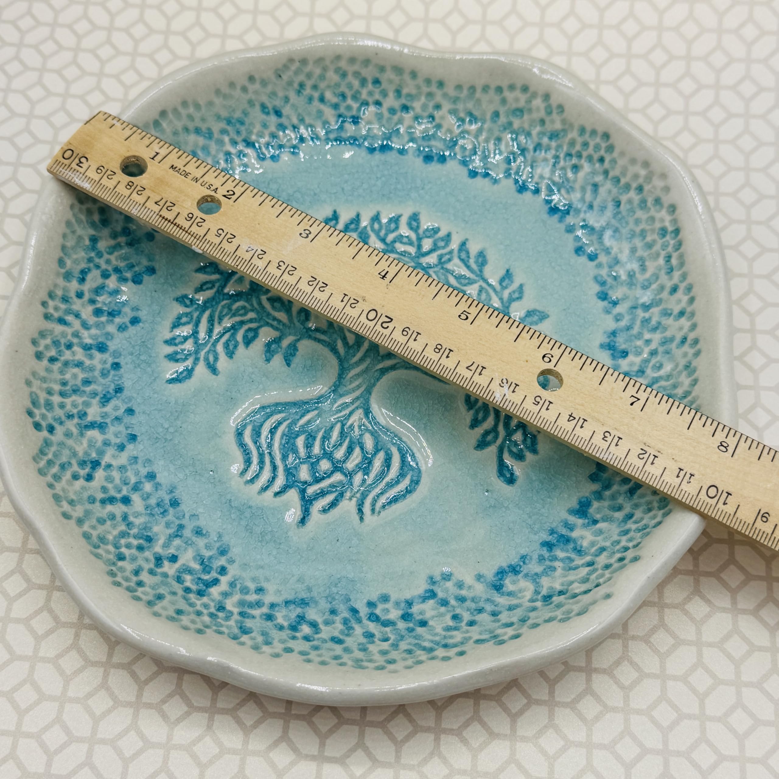8 inch round tray used as jewelry tray