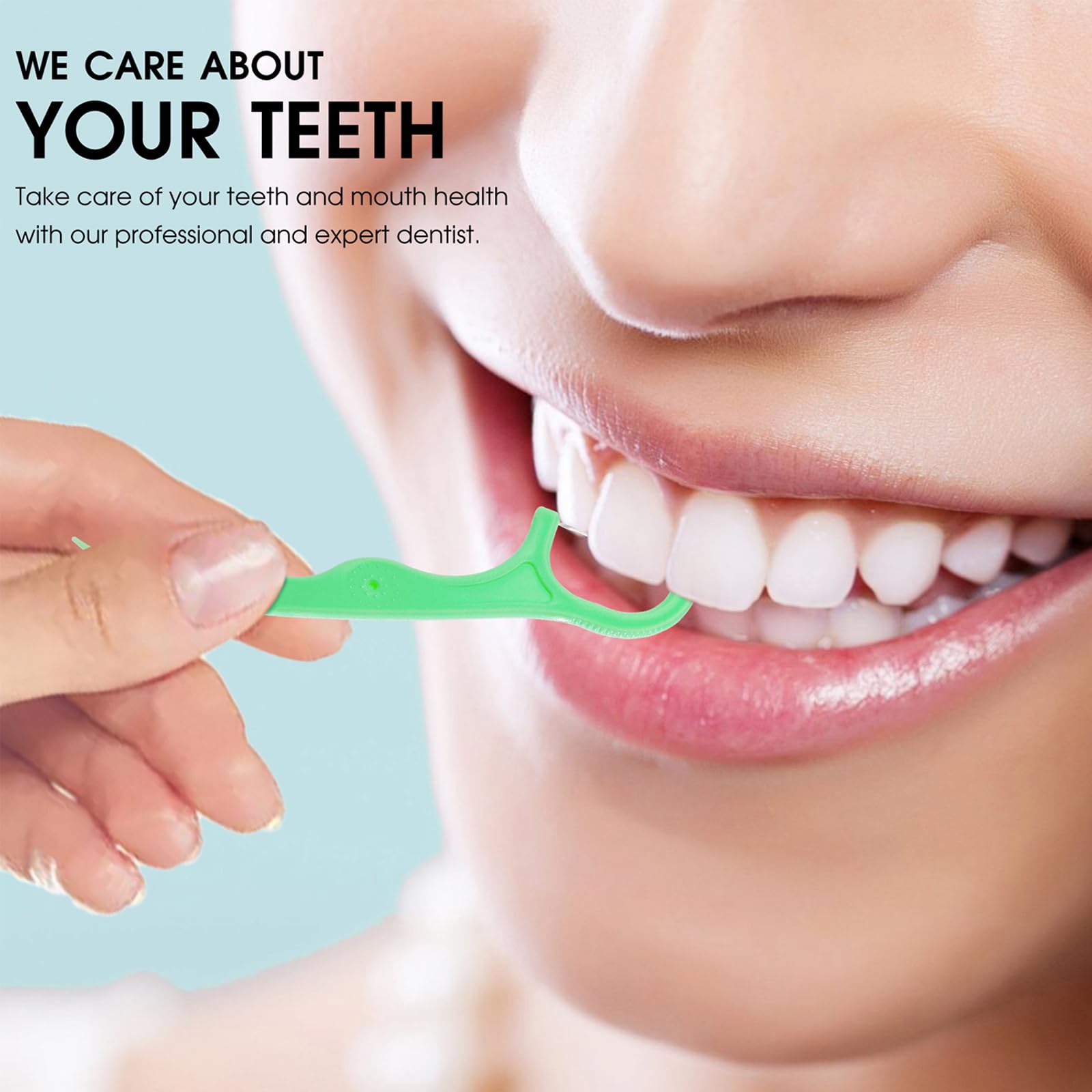 Floss picks for interdental cleaning between teeth