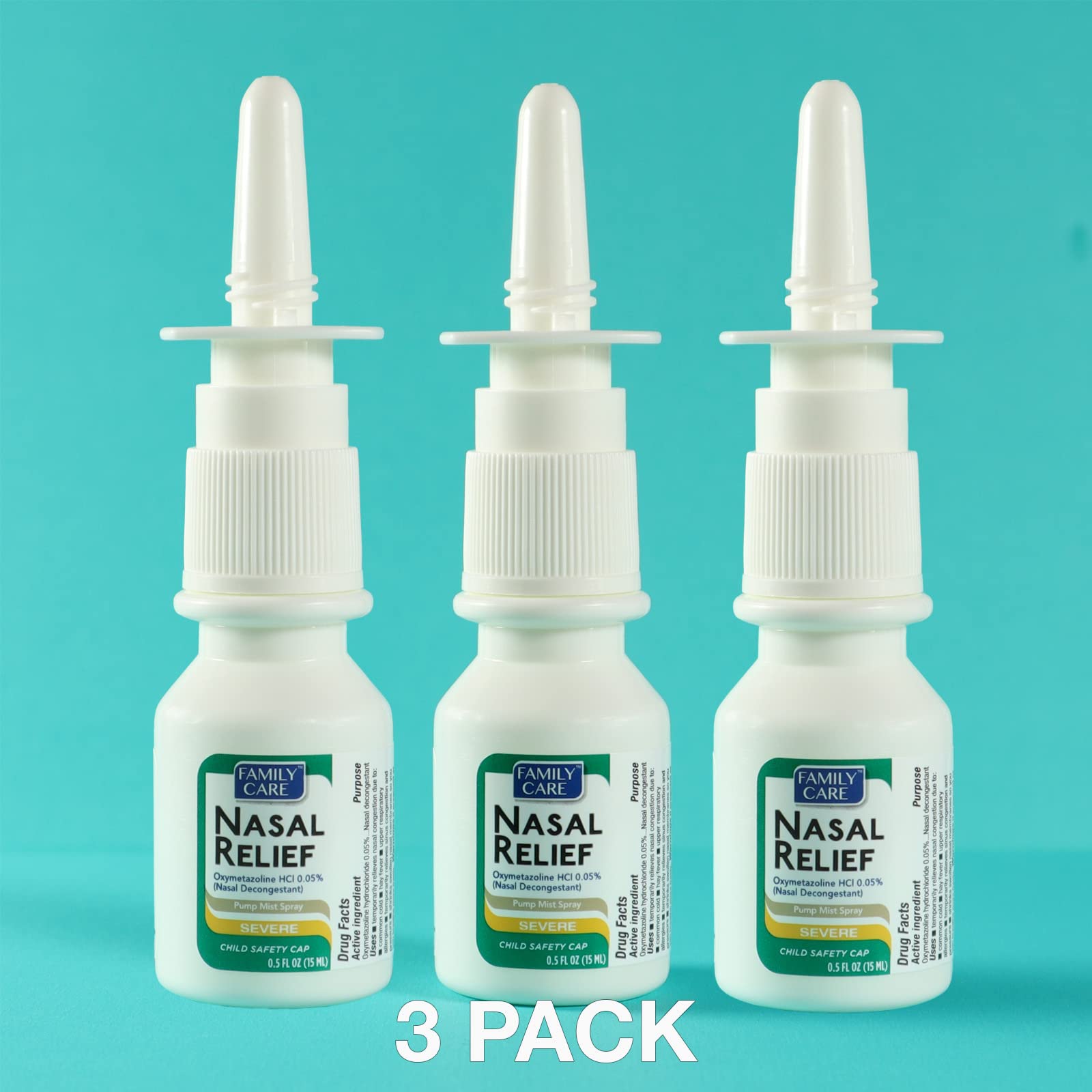 FamilyCare Nasal Relief Spray 12 hour relief label