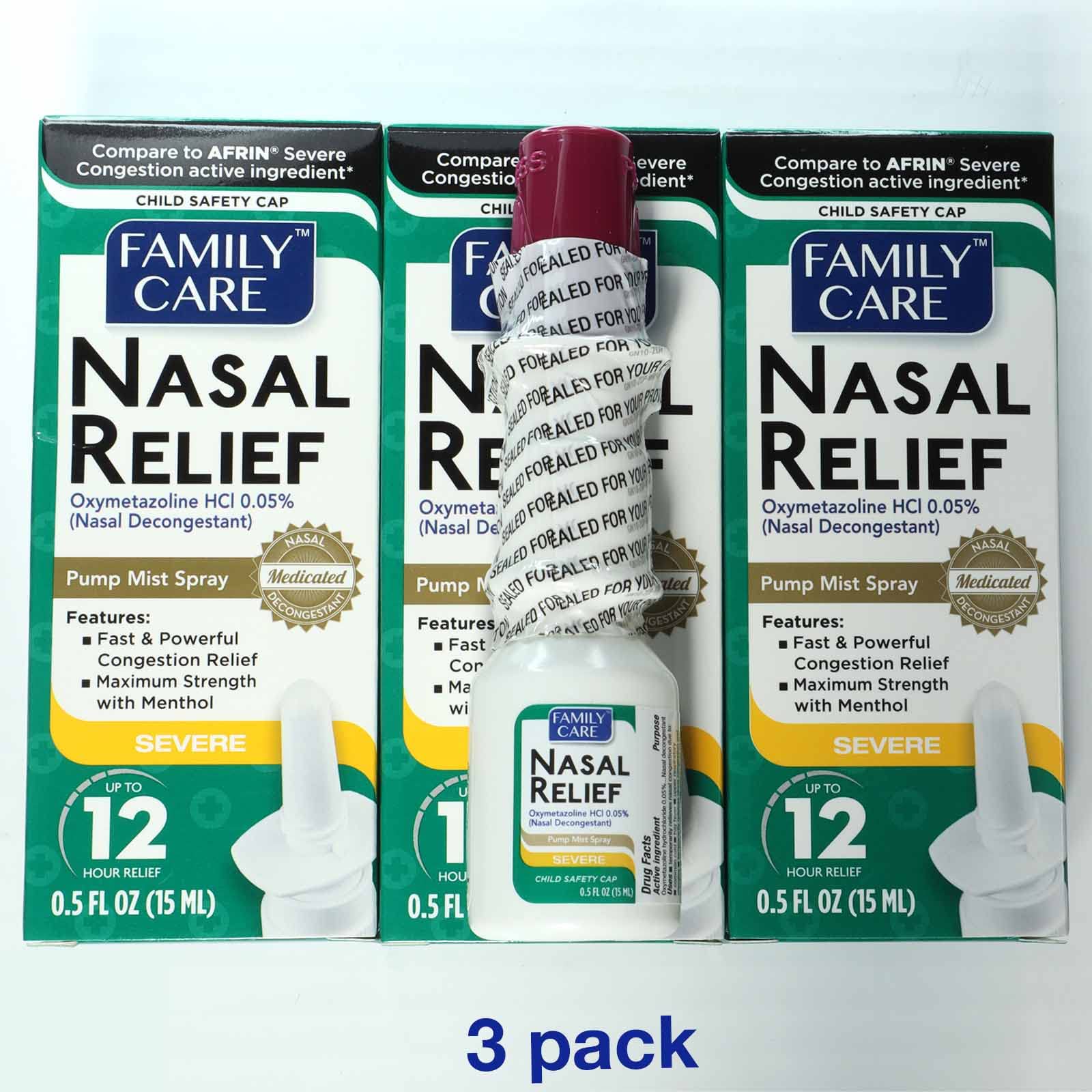 FamilyCare Nasal Relief Spray severe congestion packaging