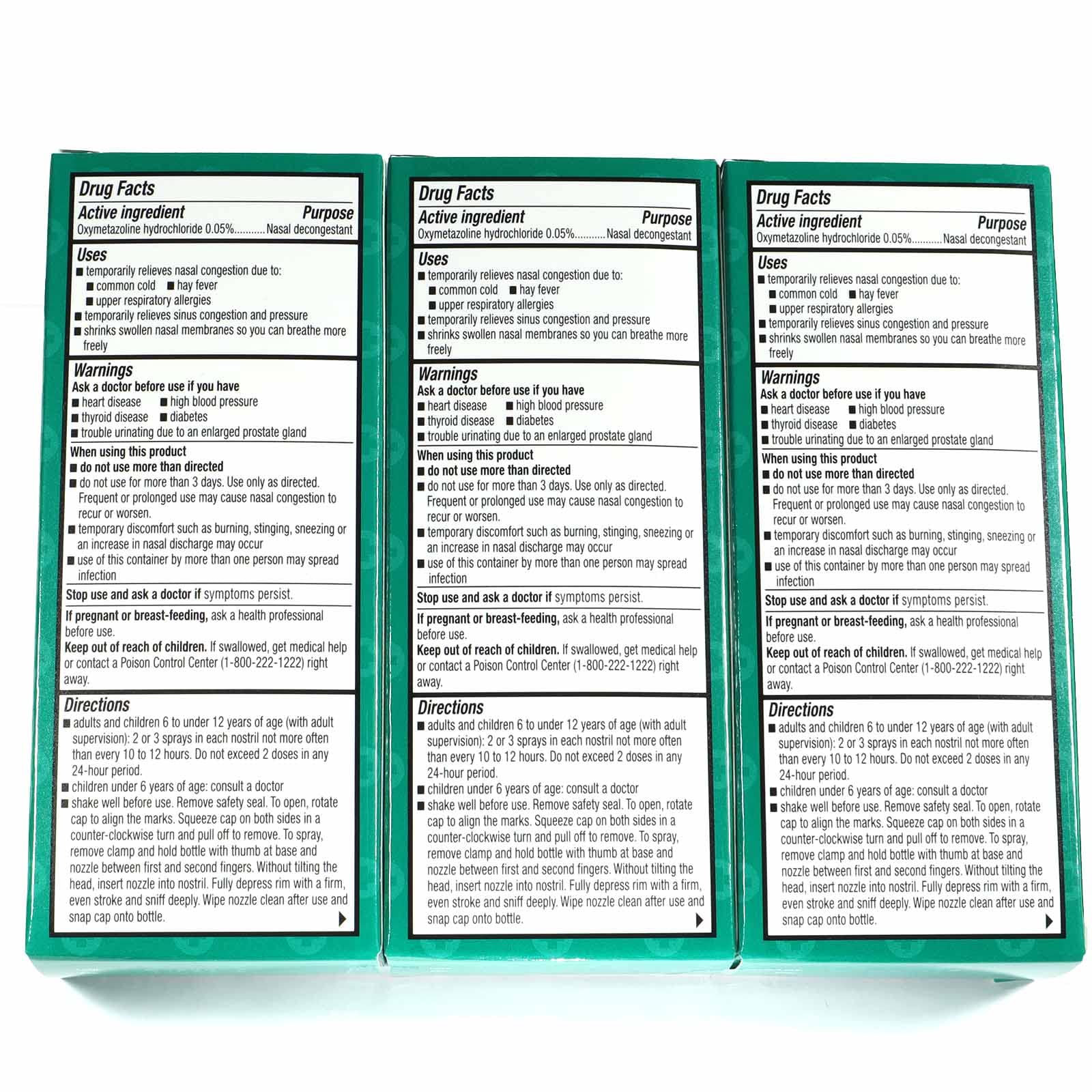 FamilyCare Nasal Relief Spray 3 pack packaging
