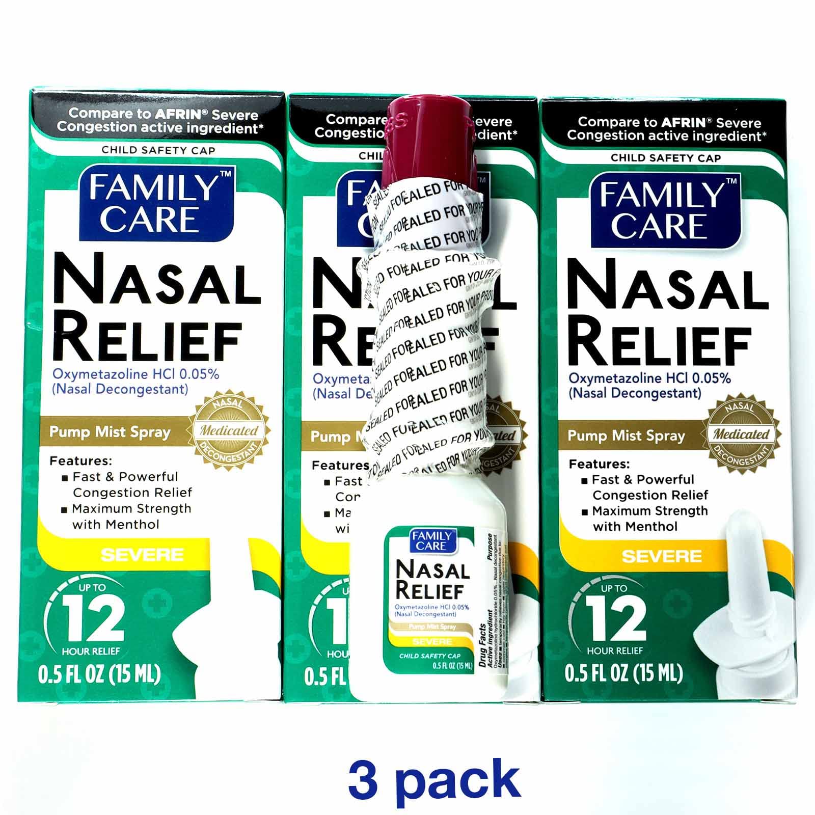 FamilyCare Oxymetazoline HCI nasal spray bottle