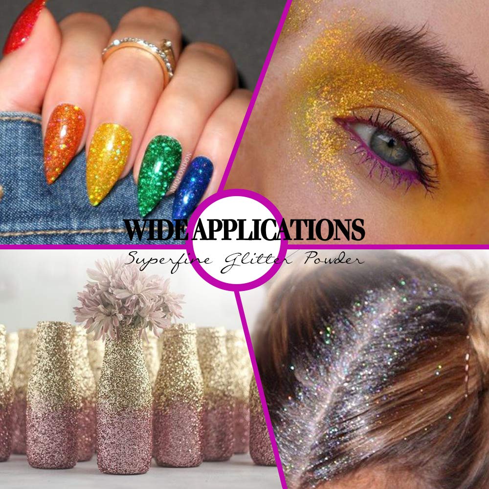 Glitter for nails eyes hair and skin