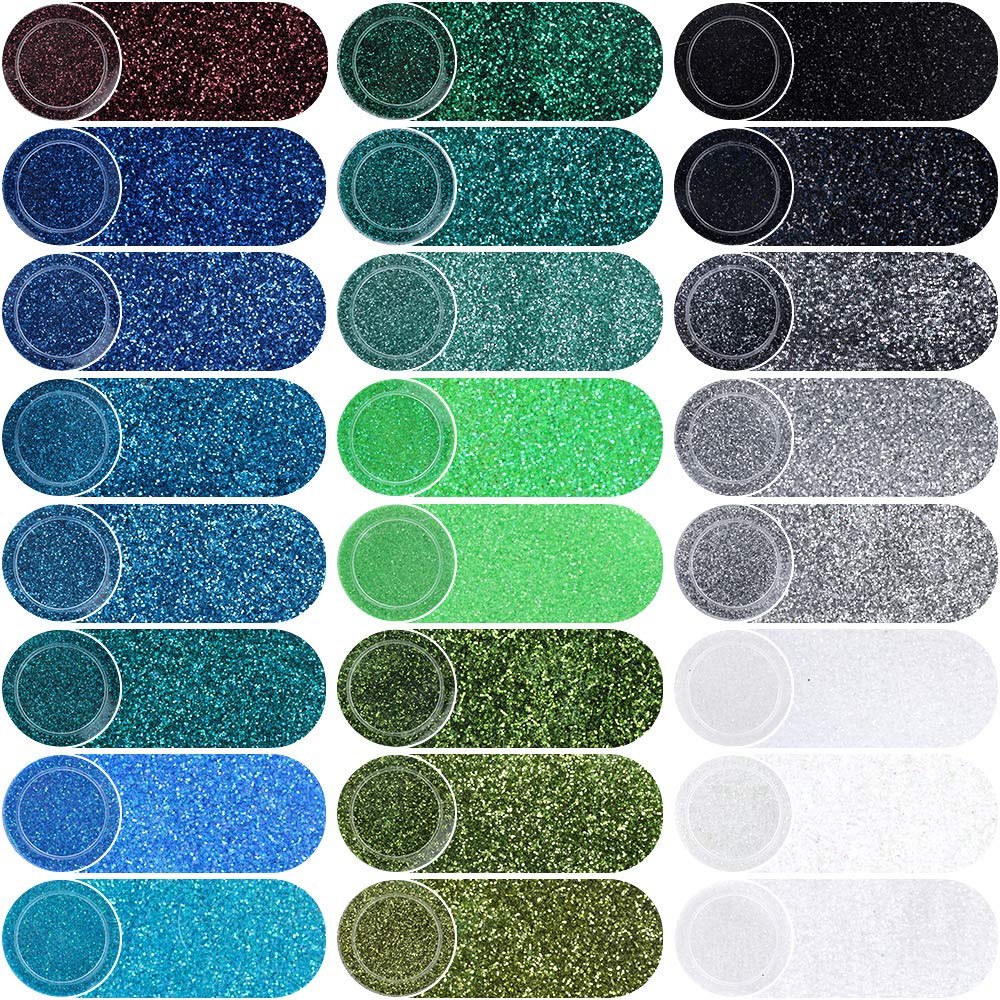 Transparent plastic glitter box with open cap design