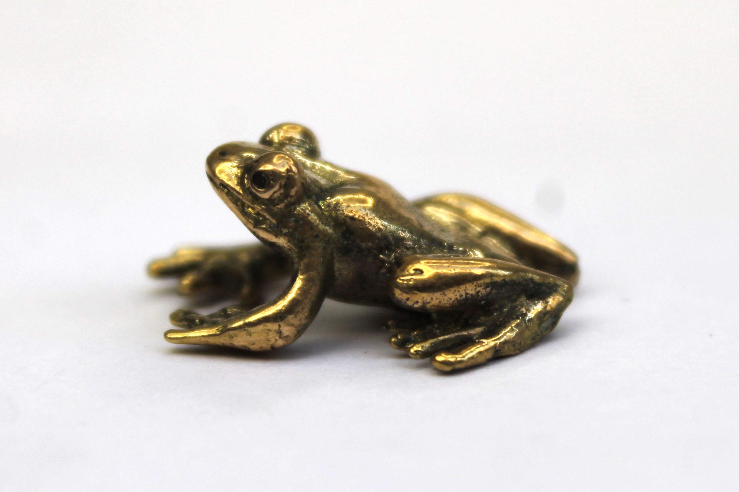 Fang Shui brass frog decorative figurine