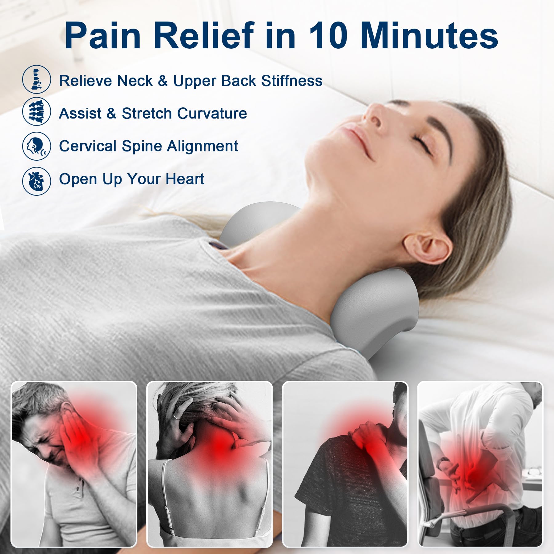 Fanlecy chiropractic pillow for spine alignment