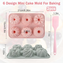 Fanmayhe silicone mini cake pans gray color set