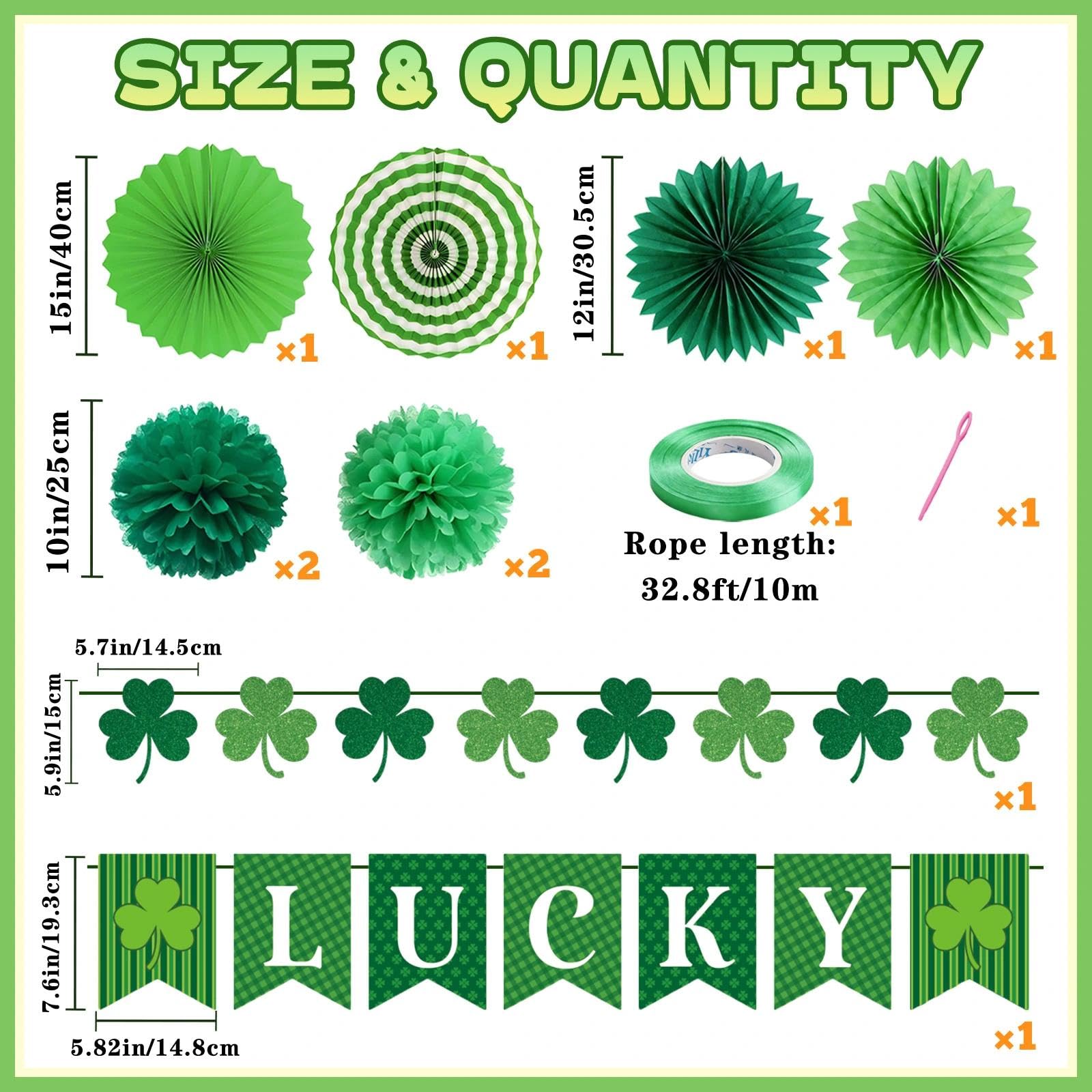 15 inch green fans included