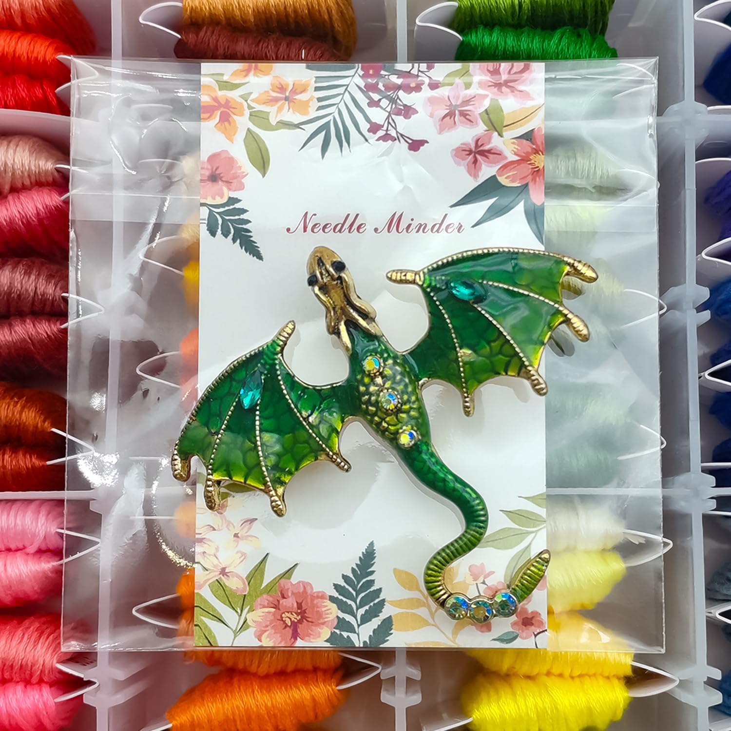Fantasy needlework accessory made from enamel-coated alloy construction