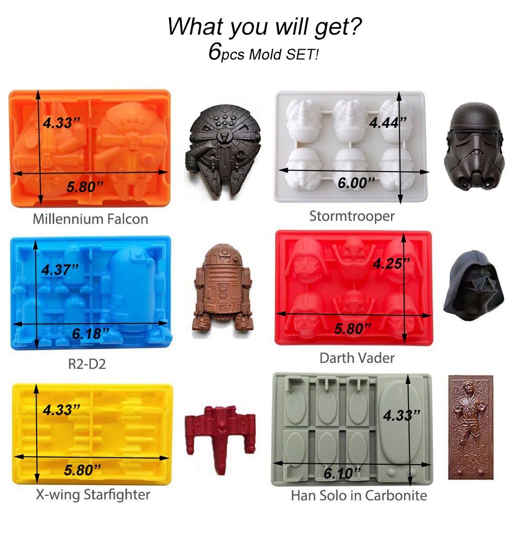 FantasyBear Star War Shaped Mold 6pc silicone mold set image 6