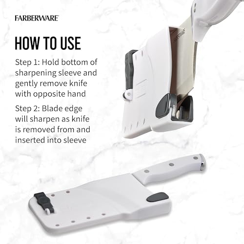 Farberware Edgekeeper 6 inch cleaver in kitchen use