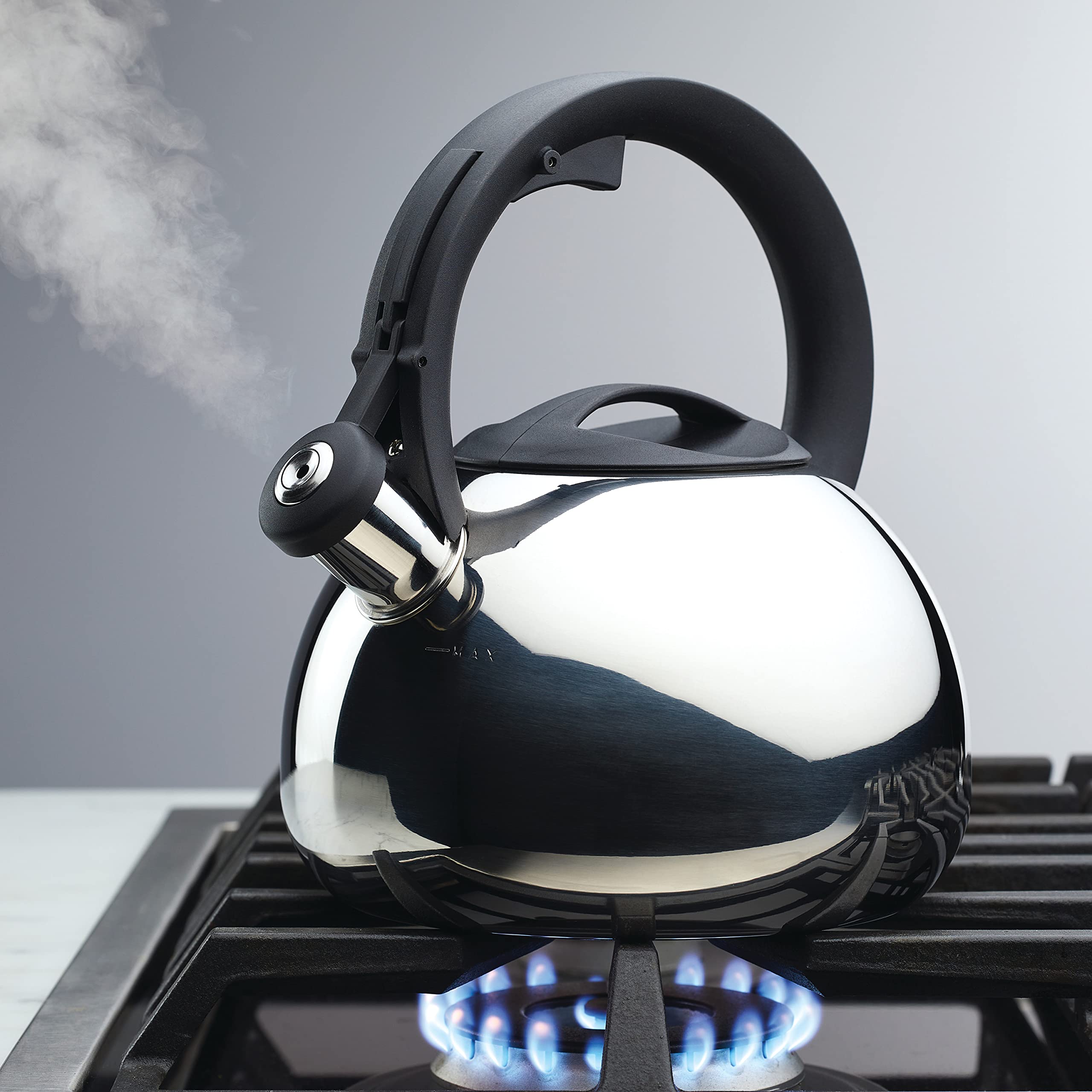 Farberware kettle with flip-up lock-open spout cap