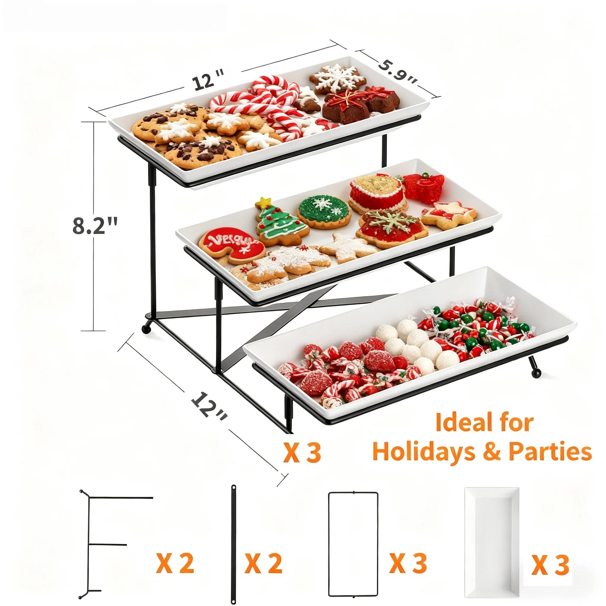 Reusable Farielyn-X tray stand black collapsible metal