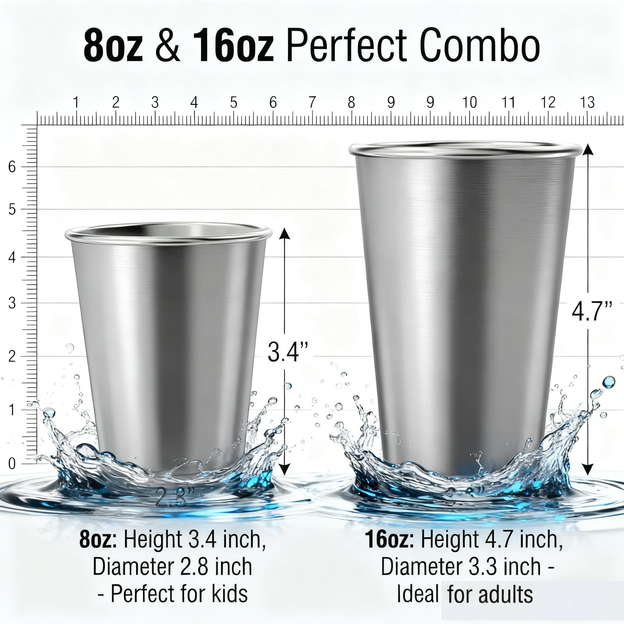 Farielyn-X stainless steel pint tumblers 8oz