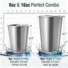 Farielyn-X stainless steel pint tumblers 8oz