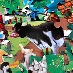 Durable extra-thick cardboard puzzle with non-toxic inks